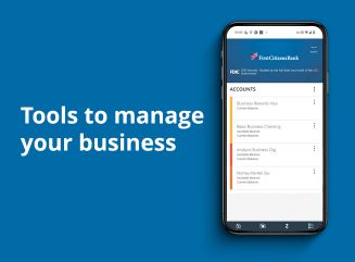 Tools to manage your business image with a smartphone displaying account management screen